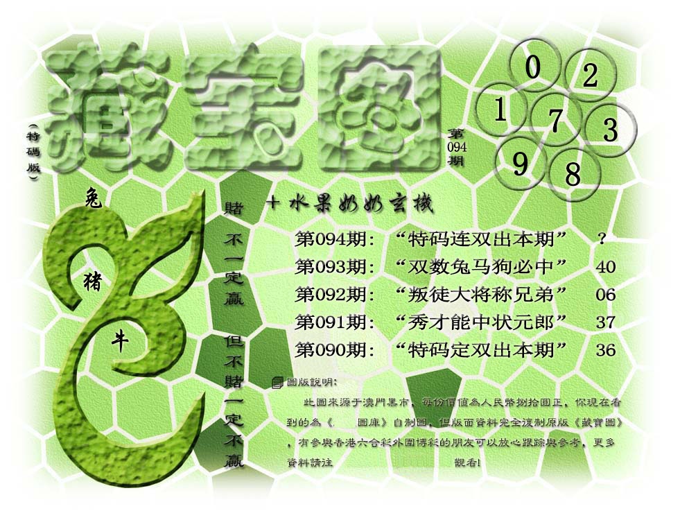 094期(水果奶奶藏宝图)正版[图]